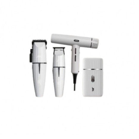 Pack máquinas JRL FF 2020C-B clipper FF 2020T-B trimmer Shaver y secador blanco